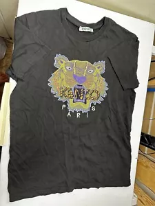 Kenzo Paris Tiger Graphic T-Shirt Size M Black 100% Cotton Designer Fashion - Picture 1 of 4