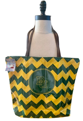 Baylor Bears BU NCAA Zipper PVC Tote Bag New With Tags Cover