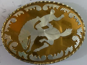 Cowboy Riding a Bucking Bronco Belt Buckle - Picture 1 of 2