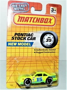 1993 MATCHBOX MB 35 LIME GREEN PONTIAC STOCK CAR 15 SEASIDE MOTORSPORT Racing - Picture 1 of 3