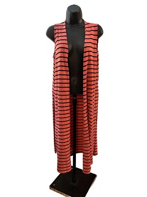 Cardigã Lularoe Joy Duster sem mangas hippie longo aberto frontal casual feminino tamanho P - Imagem 1 de 4