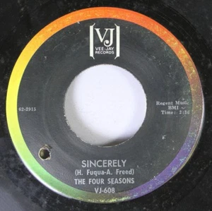 Rock 45 The Four Seasons - Sincerely / One Song On Vee-Jay Records - Picture 1 of 2