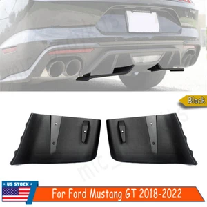 1 Pair Rear Bumper Diffuser Valance Aero Foil Kit For 2018-2022 Ford Mustang GT - Picture 1 of 15