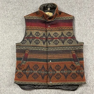 Vintage Woolrich Vest Womens Large Quilted Lined Aztec Striped USA Made - Picture 1 of 10
