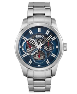 HUGO BOSS 1530191 BLUE DIAL SKELETON STAINLESS STEEL MULTIFUNCTION WATCH 44 MM - Picture 1 of 6