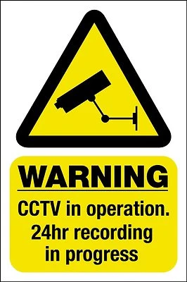 ADOREPRINT Pack of 3 CCTV in Operation Warning Stickers Self Adhesive Back or Static Cling