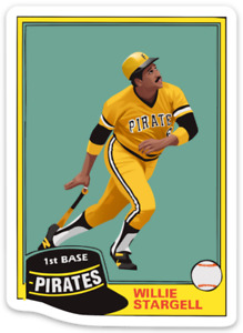 Pittsburgh Pirates (autocollant) Willie Stargell MLB Baseball Die-Cut
