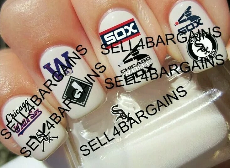 Chicago White Sox Baseball Designs》10 Different Designs》Nail Art Decals