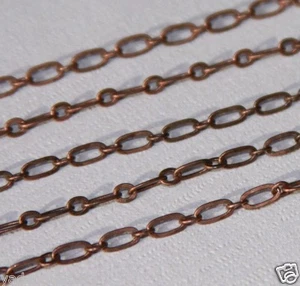 10ft of Antiqued Copper Long and Short chain 4X2mm - Picture 1 of 1
