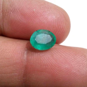 Única piedra preciosa suelta facetada verde superior 1,90 crt esmeralda colombiana forma ovalada - Imagen 1 de 7