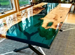 Epoxy Resin Table - Epoxy Resin Dining Table, Epoxy Table, Acacia Wood Furniture - Picture 1 of 9