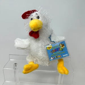 Ganz Webkinz White Fluffy Chicken Rooster Plush Stuffed Animal with Code HM205 - Picture 1 of 9