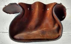 Vintage Brown Leather Possibilities Bag Draw String (missing) Horse Etching - Picture 1 of 9