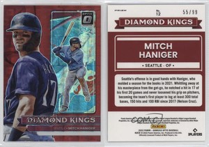 2022 Panini Donruss Optic Diamond Kings Red Pandora Prizm /99 Mitch Haniger #12