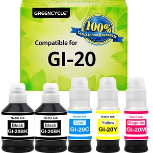 GI20 Ink Refill Bottles Compatible for Canon PIXMA G6020 G7020 G5020 Printers - Picture 1 of 12