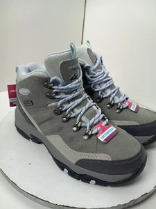 Skechers Womens Sz 6.5 Trego Rocky Mountain Hiking Boots Waterproof Gray Blue - Picture 1 of 18