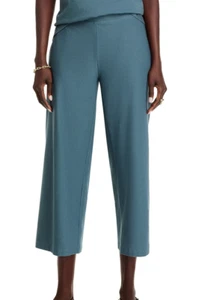 BNWT Eileen Fisher Washable Stretch Crepe Wide-Leg Cropped Pant Eucalyptus M 188 - Picture 1 of 7