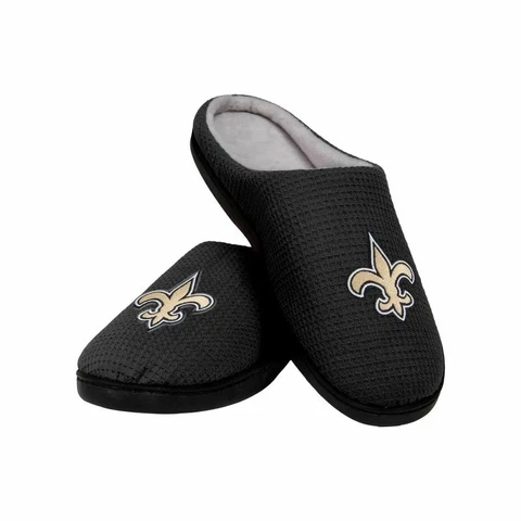 FOCO New Orleans Saints  Men's Black Memory Foam Slide Slippers Cover