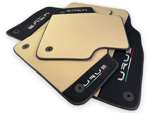 Beige Floor Mats For Lamborghini Urus 2018-2024 With Alcantara Leather - Picture 1 of 24