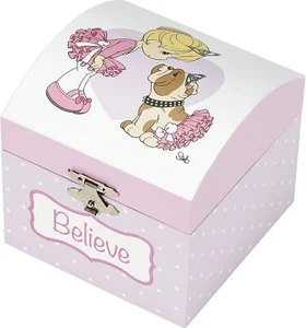 Precious Moments "Believe" Jewelry Box Wind-Up Music Plays "Beautiful Dreamer" - Picture 1 of 3