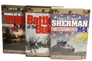 War Collection 3xDVDs: The Battle Of The Bulge, Tiger Pz Kplw VI, Sherman M4 - Picture 1 of 9