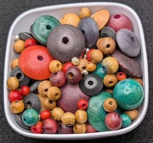 2.5oz Mystery Bead Soup Bag: Loose Wood DIY Craft Project - Picture 1 of 4