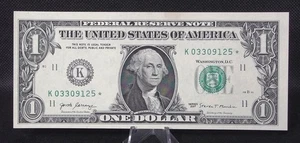 2017 $1 FRN Dallas K Star Note 2nd Run Rare Federal Reserve Note Crisp Unc #125* - Picture 1 of 2