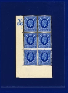 SG443 1935 21/2d azul brillante N56 (1) negro (6) Ctrl Y36 Cyl.8 puntos Perf 5 (E/I) MNH pali - Imagen 1 de 3