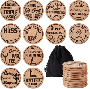 12 Pieces Funny Golf Ball Markers Engraved Golf Markers for the Putting G - Picture 1 of 5