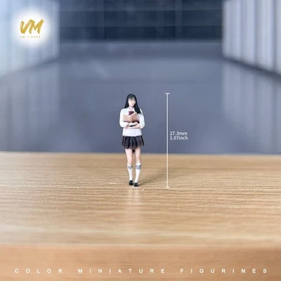 Resin 1/64 Diorama School Series Miniature Figure Doll Toys Girl Holding Books - Image 1 of 4