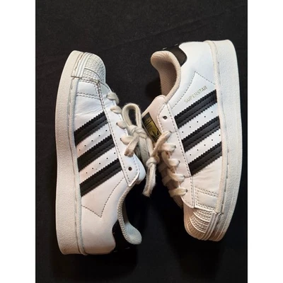 Adidas Superstar White Black Stripe Toddler Shoes Sneakers Kids Size 11K - Image 1 of 4