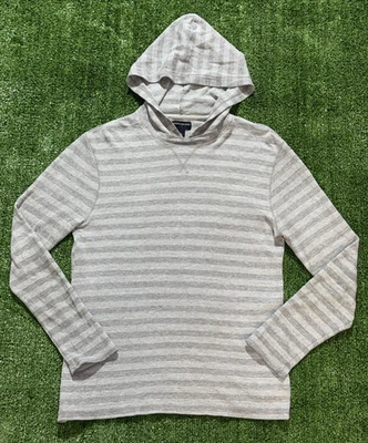 Banana Republic Hoodie Mens M Gray Thermal Waffle Knit Pullover Preppy Casual - Image 1 of 4
