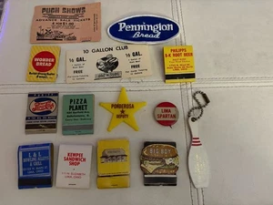 VINTAGE 1950s-70s ADVERTISING Lot LIMA OHIO Kewpee L&L Lanes Dog N Suds Phillips - Picture 1 of 9