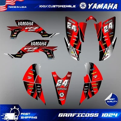 Kit de gráficos Yamaha YFZ 450 2003 2004 2005 2006 2007-2008 calcomanías pegatinas ATV Foto 1 de 4