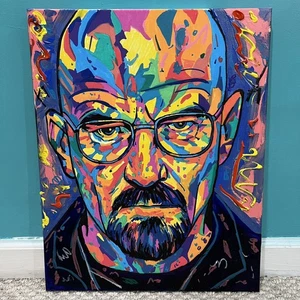 1 of 1 Walter White Heisenberg Graffiti Style Acrylic on Canvas Painting 16x20 - Picture 1 of 10
