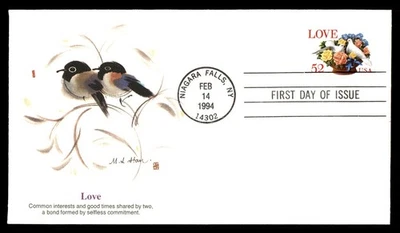 Mayfairstamps US FDC 1994 New York Love birds First Day Cover aau_49065 - Image 1 of 2