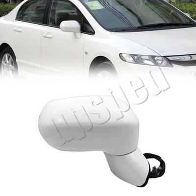 Espejo retrovisor lateral derecho blanco vidrio eléctrico 3 pines para Honda Civic 2006-2011 sedán Foto 1 de 4