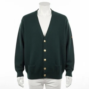 Pringle of Scotland Cardigan Mens Green Wool Anchor Button XL Classic Vintage - Picture 1 of 12