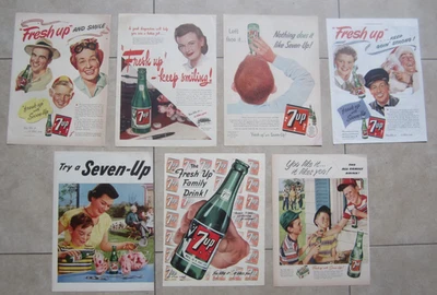 Lote de 7 páginas de revistas antiguas vintage años 40-50 - 7-UP - SODA - publicidad - Foto 1 de 3