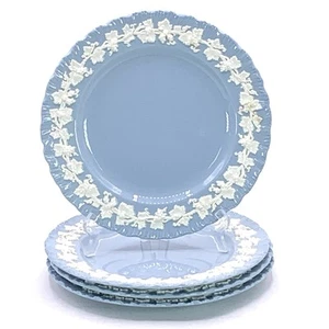 Vintage Wedgwood geprägt Queen’s Ware creme auf lavendelblau Salatteller (4) LESEN - Bild 1 von 6