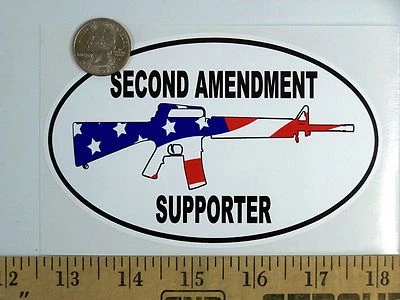 STICKERPIRATE AR-15 Second Amendment Supporter Gun Euro Oval Bumper Sticker B122
