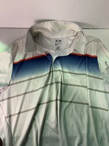 Adidas puremotion Mens XL Golf Shirt Max Cool White/Blue - Picture 1 of 5