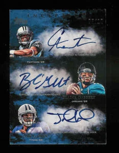 2011 TOPPS INCEPTION TRIPLE AUTOGRAPH CAM NEWTON GABBERT LOCKER 6/10 AUTO RC - Picture 1 of 2