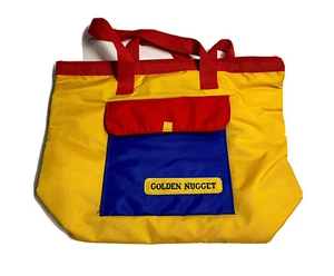 Vintage Golden Nugget Casino Beuteltasche Tasche gelb/rot neu ohne Etikett - Bild 1 von 8