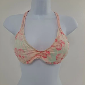 Hollister Bikini Swim Top Bathing Suit Pink Floral M - Picture 1 of 6