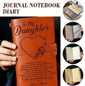 To My Daughter Leather Journal Set A6 Refillable Notebook Travel Diary - Picture 1 of 25