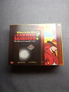 WHERE IN THE USA IS CARMEN SANDIEGO? Vintage Mystery Geography Board Game. 