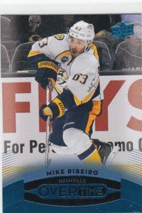 MIKE RIBEIRO 2015/16 UPPER DECK OVERTIME BLUE PARALLEL CARD #141 NMT PREDATORS