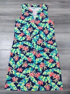 Swim Cover Up Womens Small Tall Unique Patterned Cotton Dress Sleeveless Lake - Picture 1 of 6