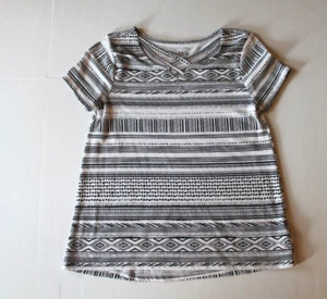 MUDD Girl's Size S 7-8 Black & White Aztec Striped Shirt Top - Picture 1 of 1